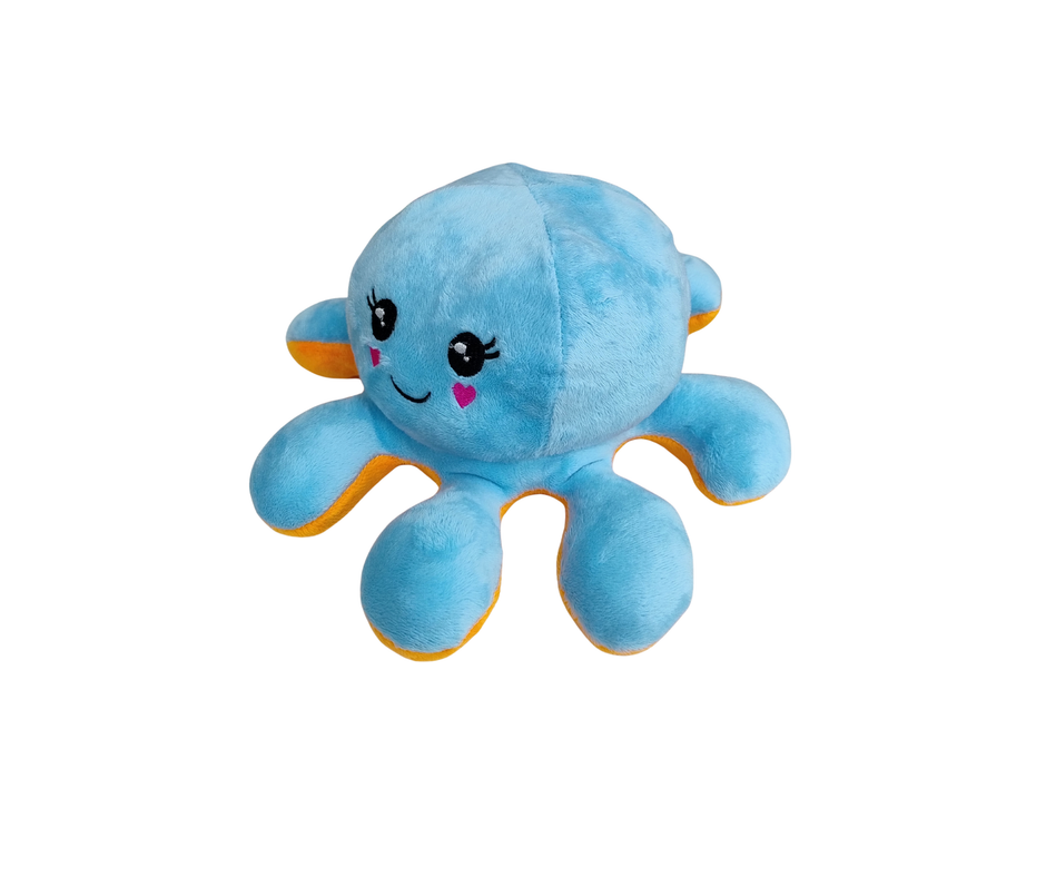 Reversible Octopus Plush Toy – Double-Sided Mood Soft Toy (Happy & Relaxed Faces)
