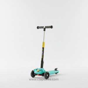 CLAPTALES Kick Scooter for Kids | 3 Wheel Kids Scooter with 3 Height Adjustable, LED Lights & Music | Skate Scooters Upto 90Kgs Weight Capacity | Runner Scooters for Kid 3 to 12 Years