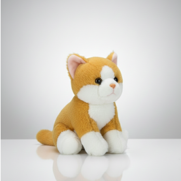 Claptales Cute Yellow Cat Soft Toy (25cm) | Adorable Kitten Plushie