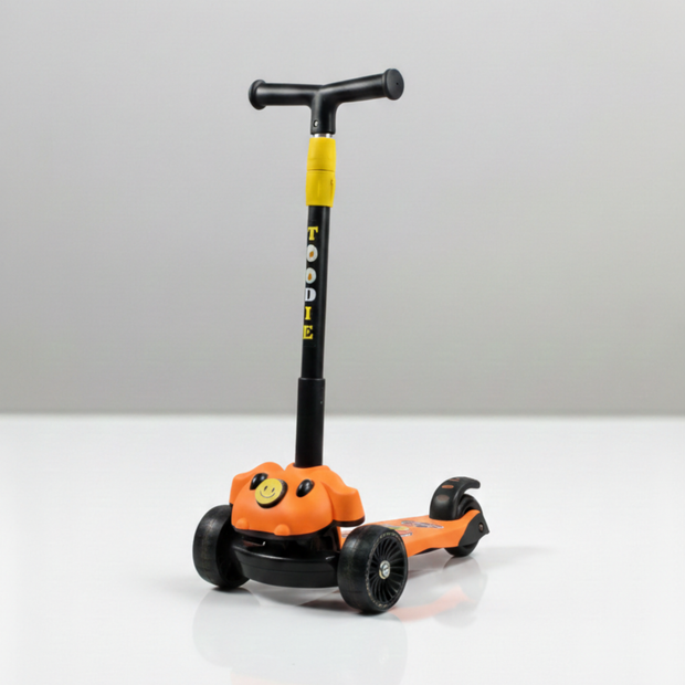 Claptales 3 Wheel Kick Scooter for Kids (12 Years) | Adjustable Height | LED Light & Music | Kids Scooter Up to 90 kg