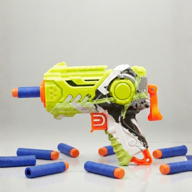 Claptales Soft Bullet Toy Gun for Kids | Compact Mini Design | 9 Foam Bullets | 13 cm Shooting Toy (6+ Years)