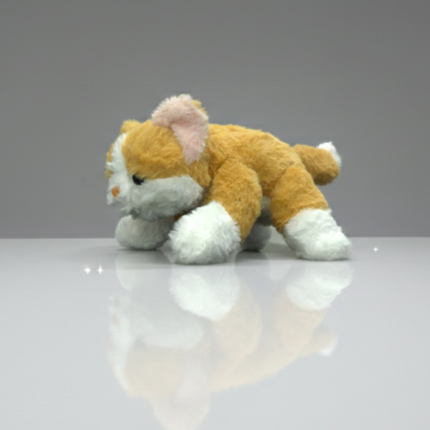 Claptales Cute Yellow Cat Soft Toy (25cm) | Adorable Kitten Plushie