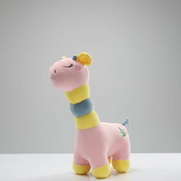 Claptales Cute Giraffe Plush Toy for Kids | Cartoon Pastel Giraffe Soft Toy