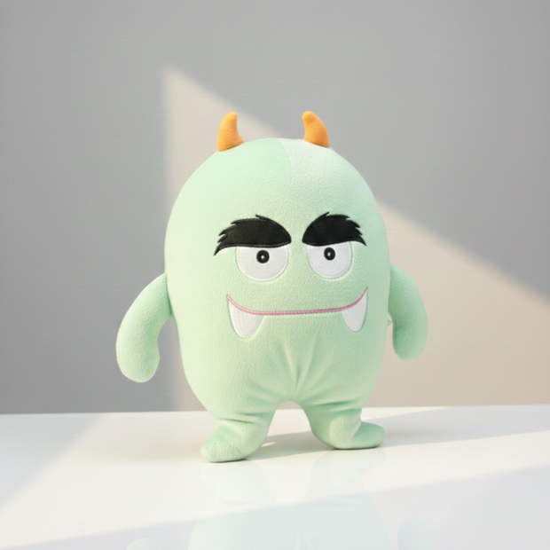 Claptales Cute Green Monster Soft Toy (25cm) | Friendly Plush Character