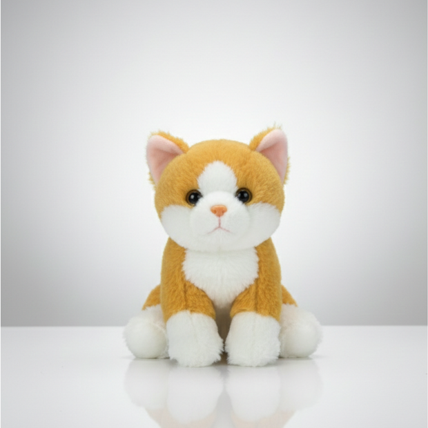 Claptales Cute Yellow Cat Soft Toy (25cm) | Adorable Kitten Plushie