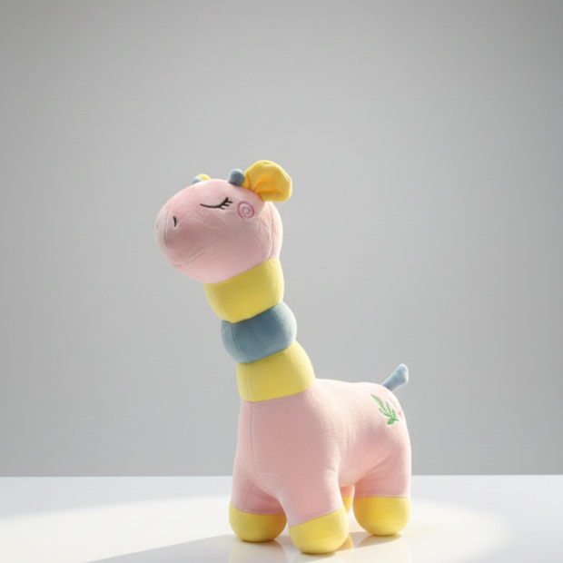 Claptales Cute Giraffe Plush Toy for Kids | Cartoon Pastel Giraffe Soft Toy