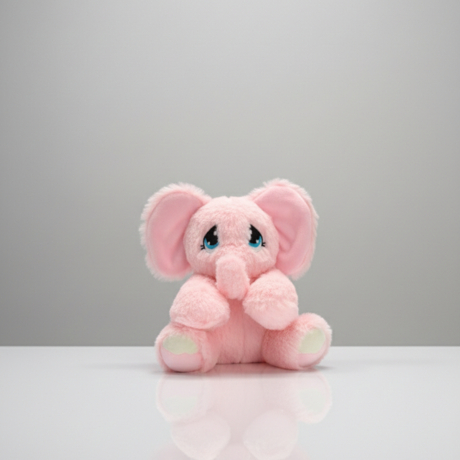 Claptales  Bitsy Blues Pink Elephant Soft Toy (20cm) | Cute Small Plushie