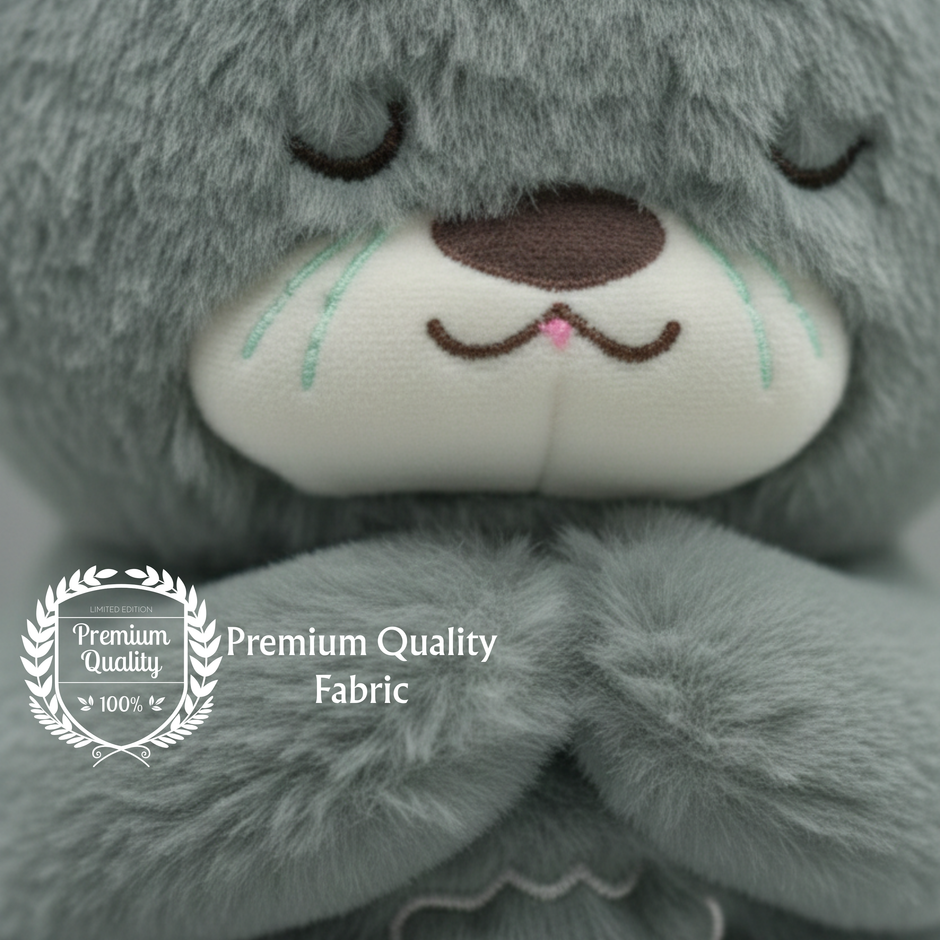 Claptales  Breathing Teddy Bear Soft Toy (25cm) | Grey Soothing Plush