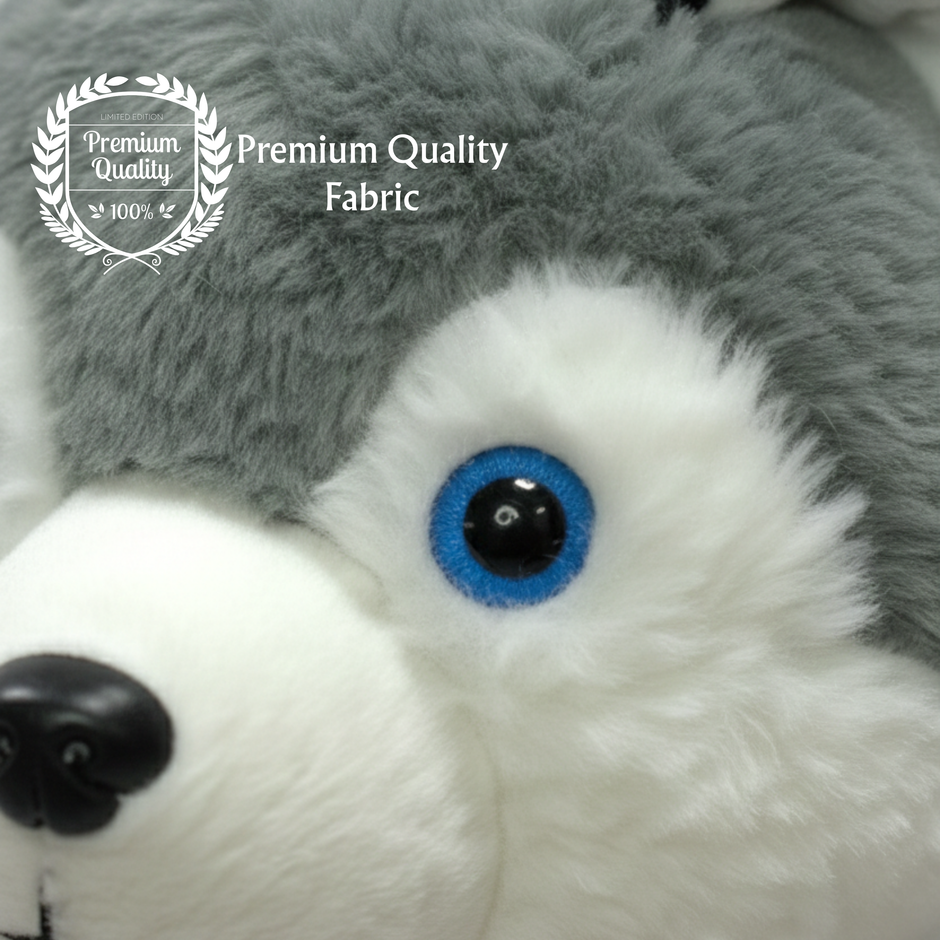 Claptales White Fluffy Dog Soft Toy (35cm) | Huggable Puppy Plush