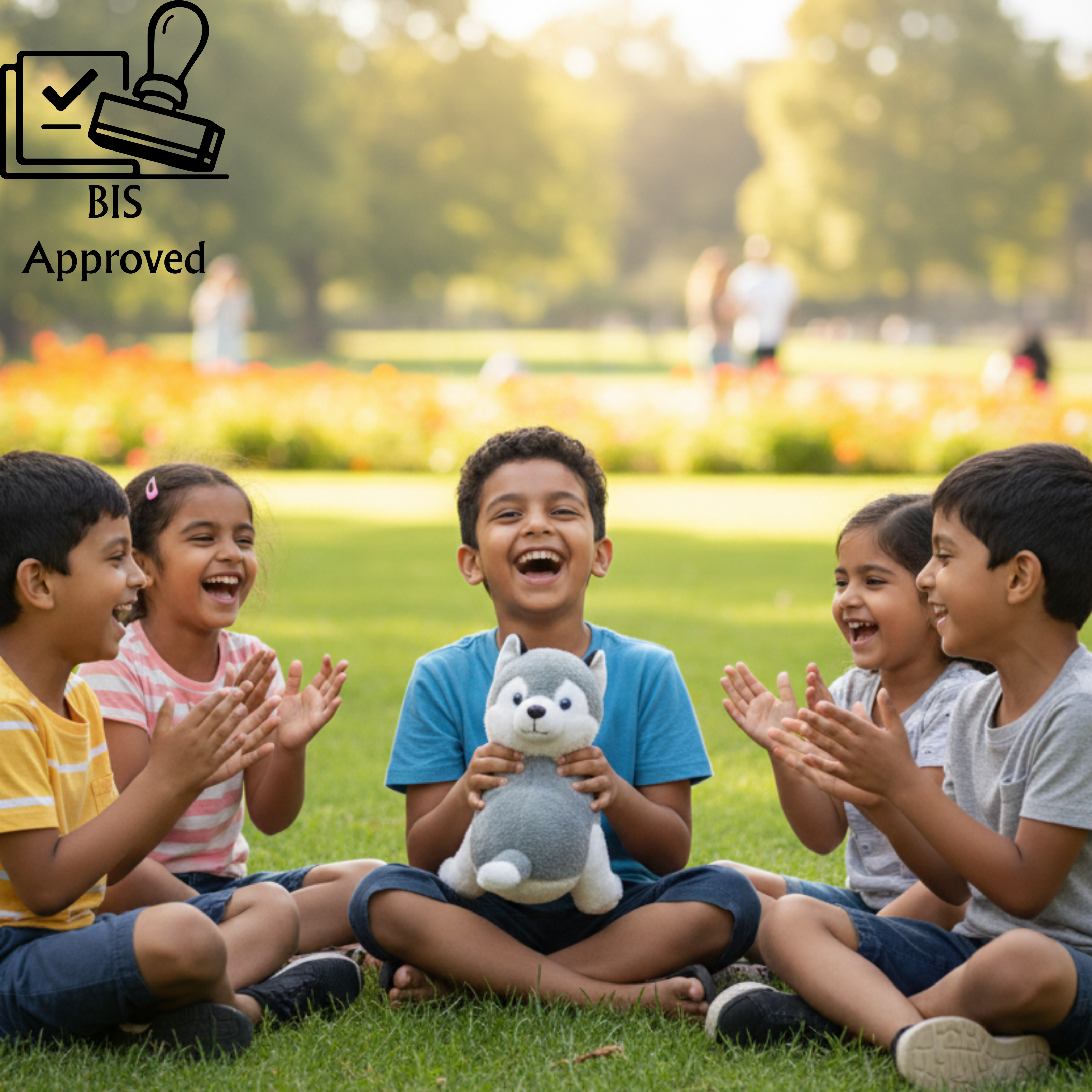 Claptales White Fluffy Dog Soft Toy (35cm) | Huggable Puppy Plush