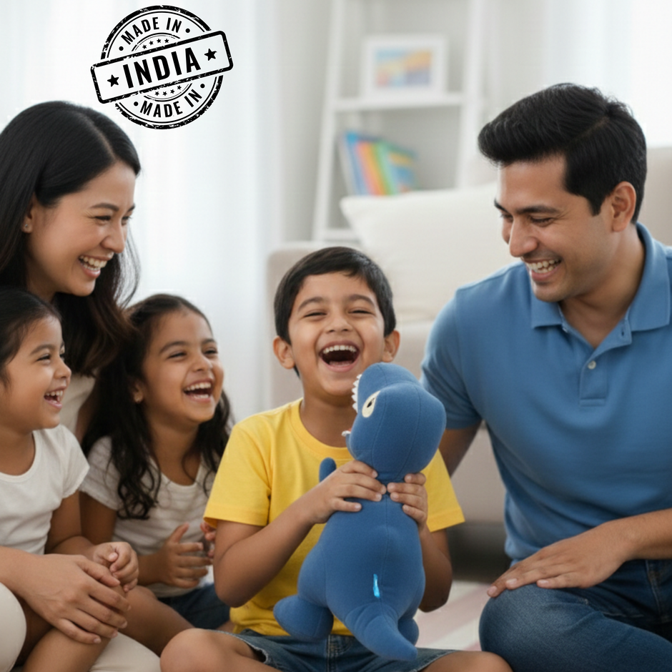 Claptales  Blue Dinosaur Soft Toy (10 Inch) | Cute Dino Plush for Kids