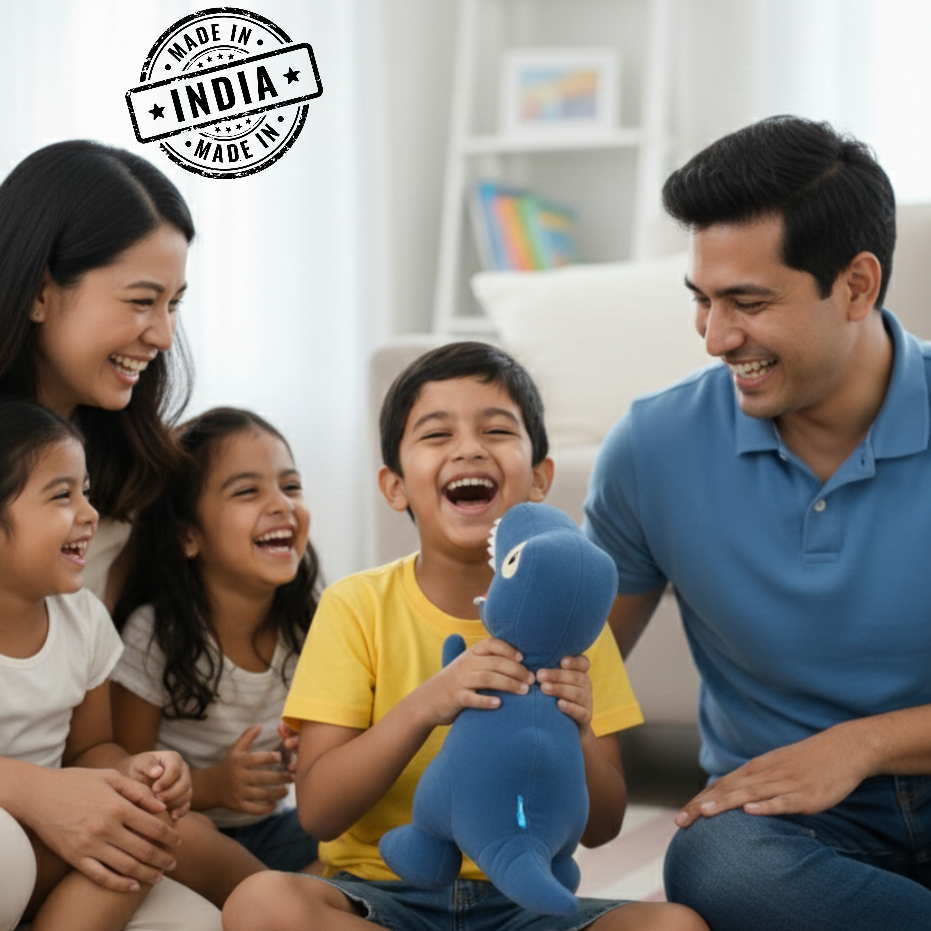 Claptales  Blue Dinosaur Soft Toy (10 Inch) | Cute Dino Plush for Kids