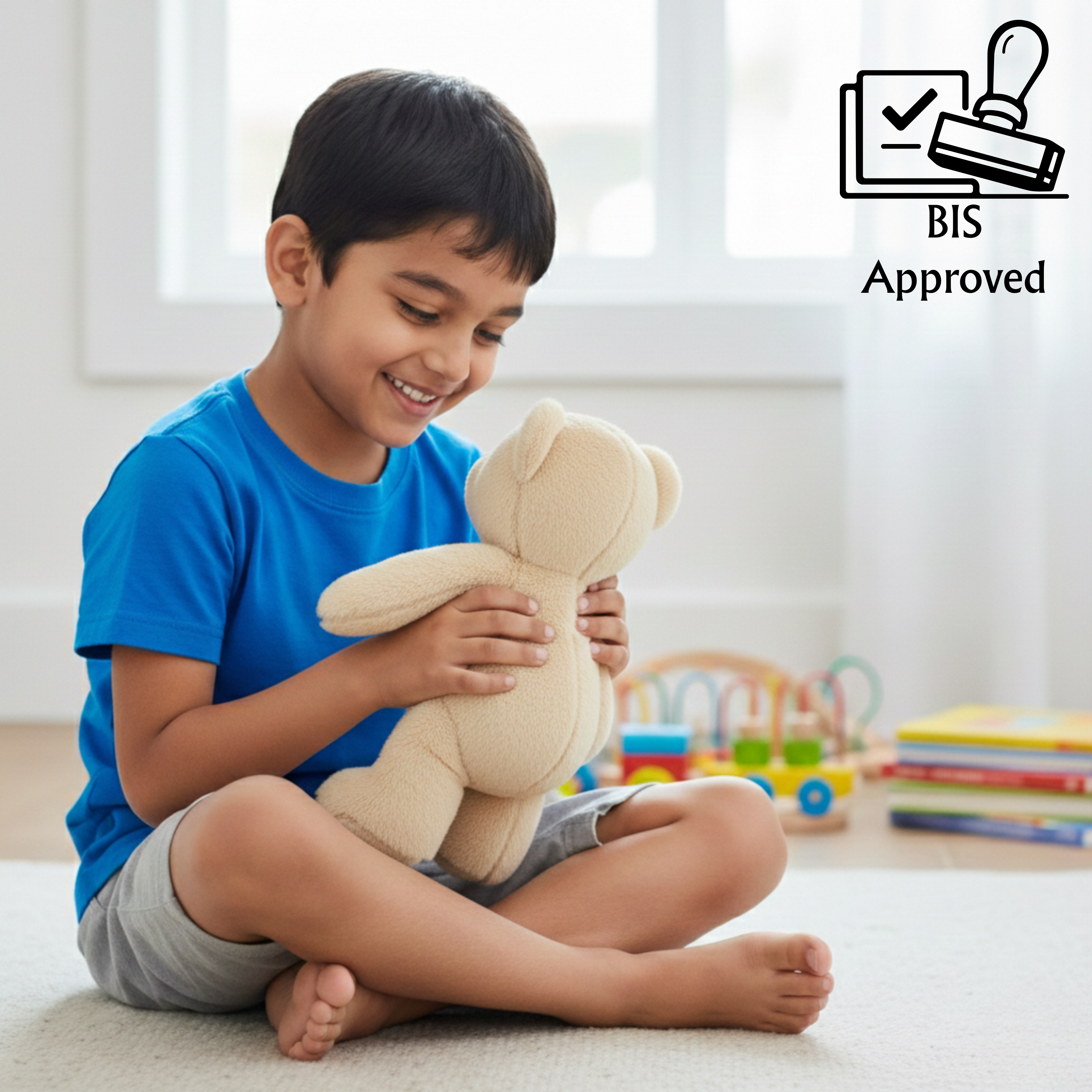 Claptales  Beige Standing Bear Soft Toy (35 cm) | Plush Teddy for Kids