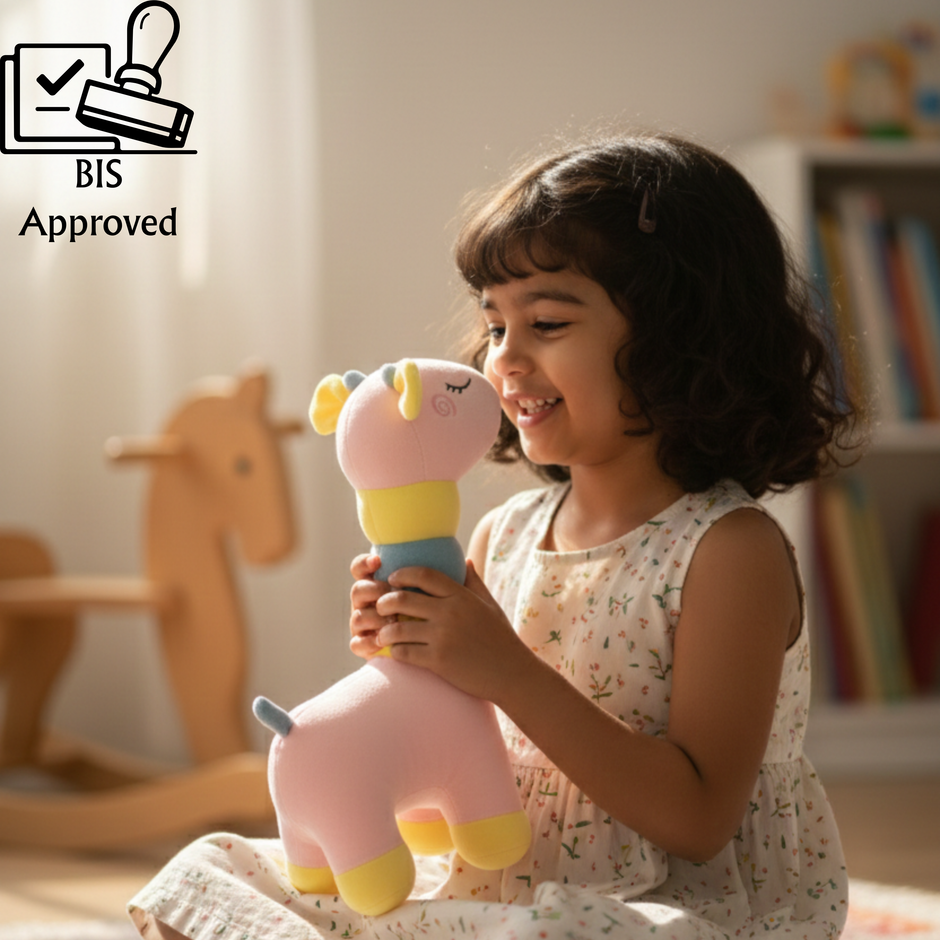 Claptales Cute Giraffe Plush Toy for Kids | Cartoon Pastel Giraffe Soft Toy