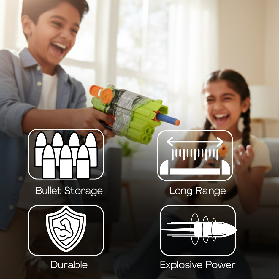 Safe shooting soft bullet blaster model 318 with durable plastic construction