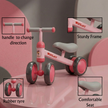 Claptales Baby 4‑Wheel Balance Bike (Red)