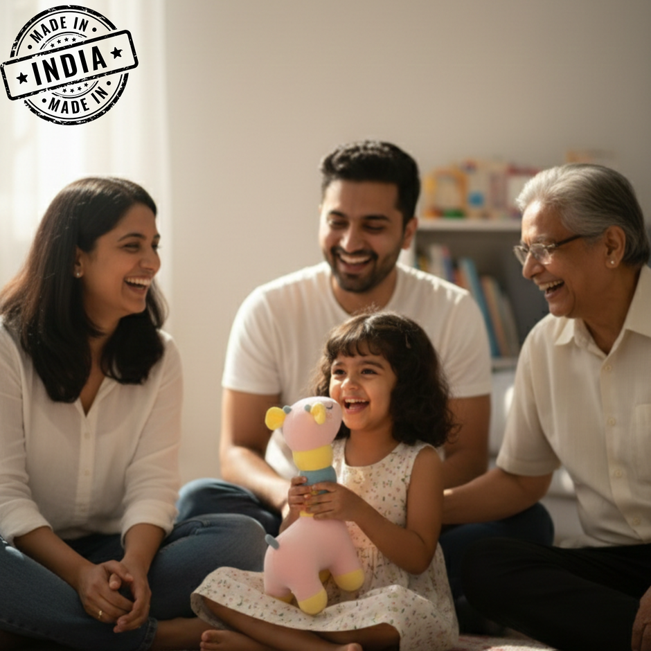 Claptales Cute Giraffe Plush Toy for Kids | Cartoon Pastel Giraffe Soft Toy