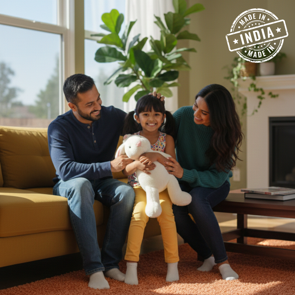 Claptales White Bunny Rabbit Soft Toy (44cm) | Fluffy Long Ear Plush