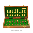 CLAPTALES 10 Inches Wooden Handmade Foldable Magnetic Chess Board Set with Magnetic Pieces and Extra Queens for 2 Players Kids and Adults