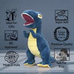 Claptales  Blue Dinosaur Soft Toy (10 Inch) | Cute Dino Plush for Kids