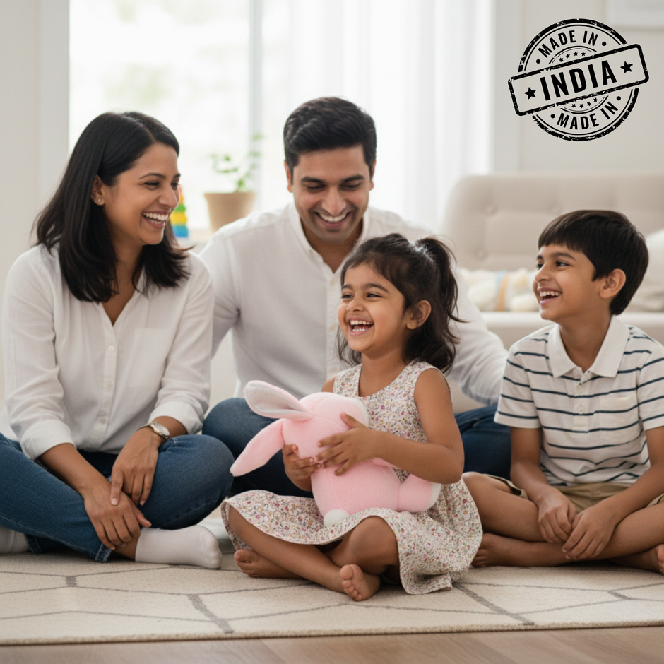 Claptales Glitter Joy Beige Soft Toy (22 cm) | Cute Plush Companion