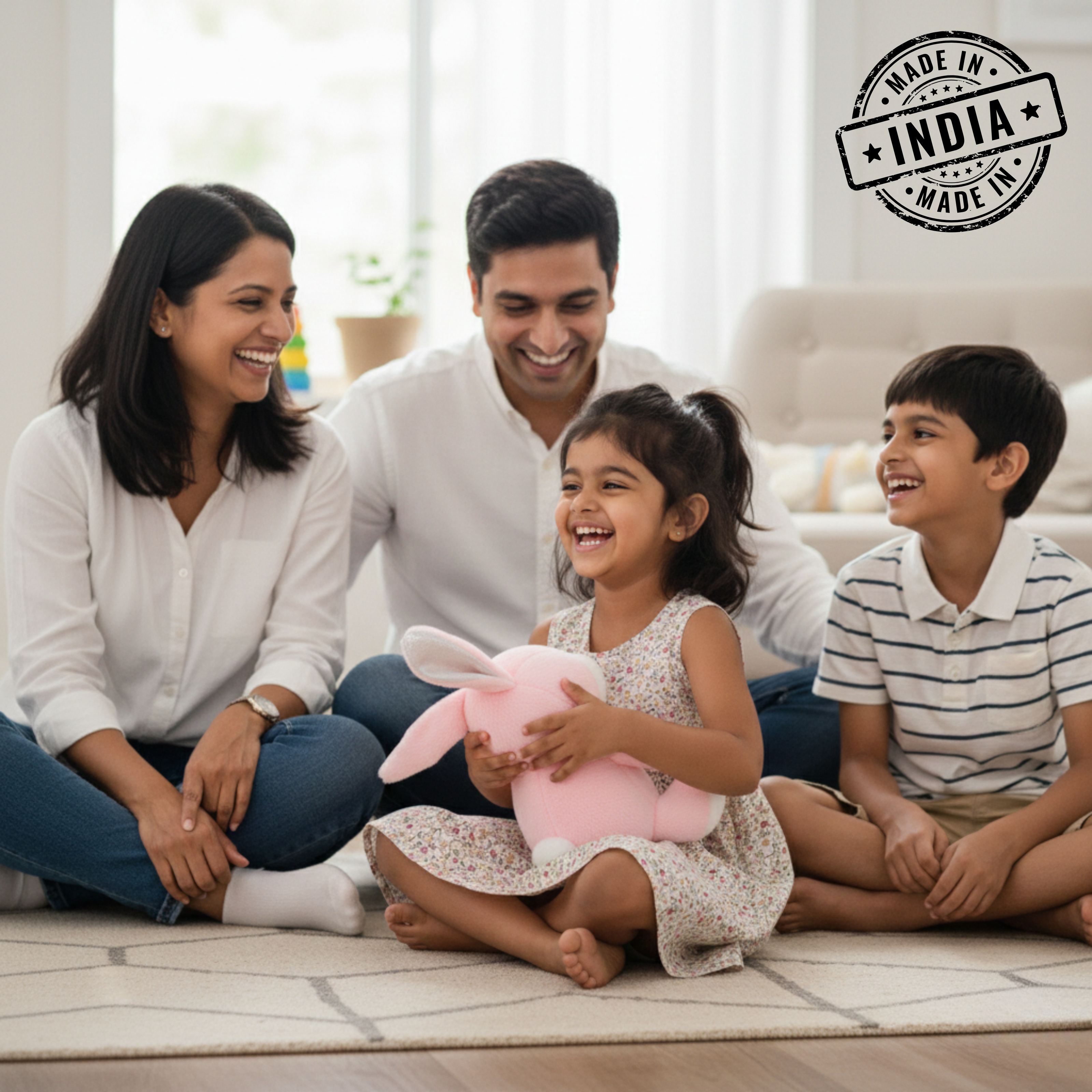 Claptales Glitter Joy Beige Soft Toy (22 cm) | Cute Plush Companion