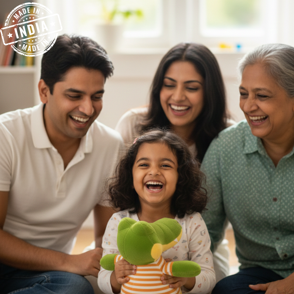 Claptales Green Crocodile Plush Toy â€“ Soft Stuffed Animal for Kids | Cute Hanging Plush for Babies & Toddlers