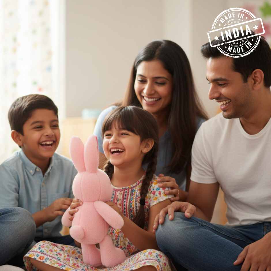 Claptales  Bubbles Pink Bunny Soft Toy (44 cm) | Plush Rabbit Toy