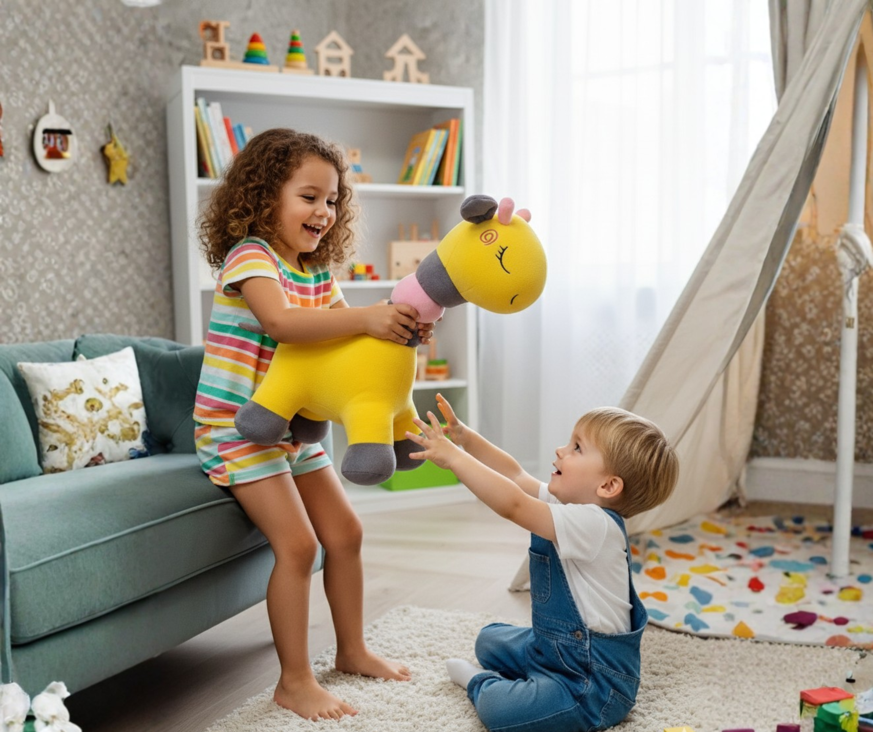 Soft Plush Giraffe Toy – Cute Yellow Stuffed Animal for Kids