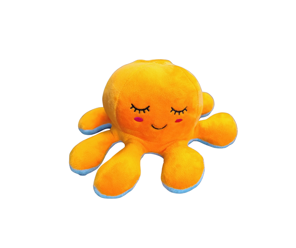 Reversible Octopus Plush Toy – Double-Sided Mood Soft Toy (Happy & Relaxed Faces)