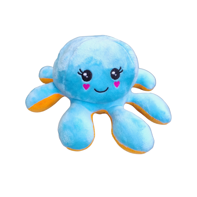 Reversible Octopus Plush Toy – Double-Sided Mood Soft Toy (Happy & Relaxed Faces)