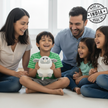 A family time holding Claptales sheep soft toy for hugging and playtime