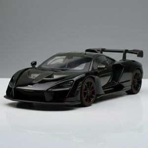 Black sports car model on a gray background