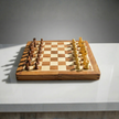 Claptales 12 inch wooden magnetic chess board with foldable design and chess pieces
