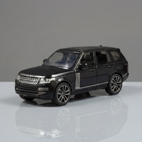 Claptales black 1:32 Range Rover die cast model car on a reflective surface with detailed front design

