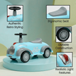 Claptales ride on car showing comfortable seat, strong wheels and easy steering for kids