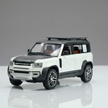 Claptales white 1:24 die cast SUV model car on a reflective surface showing detailed front and side design