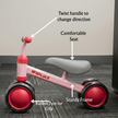 Close-up of balance bike showing comfortable seat and handle design for toddlers