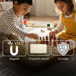 Compact wooden chess board being played as a strategy game for kids and adults