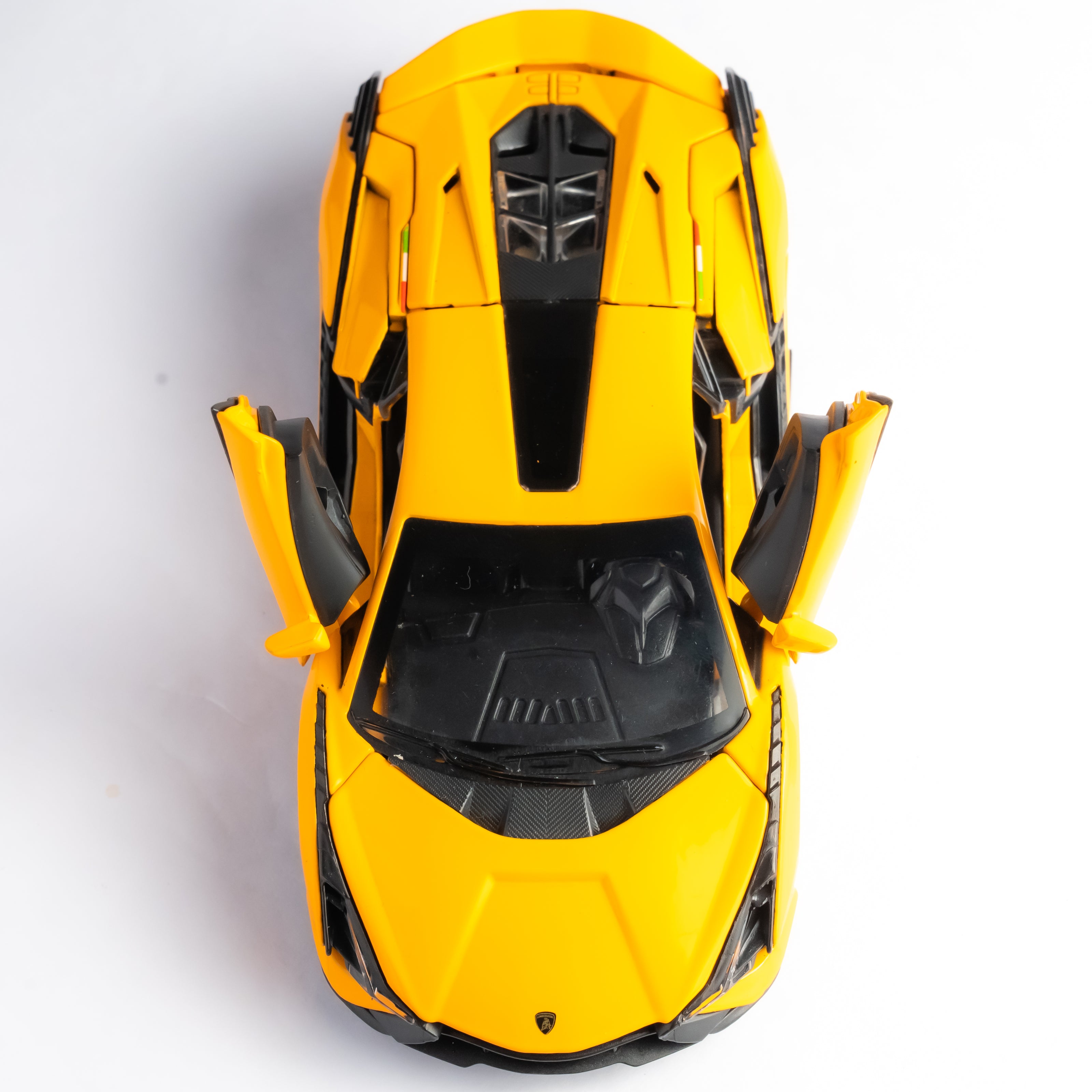 Claptales Die-Cast Sports Car with Opening Doors, Light & Sound - Yellow