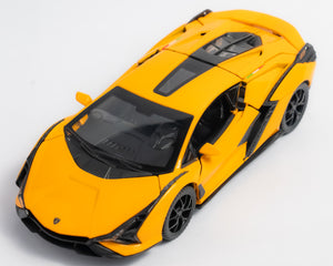 Claptales Die-Cast Sports Car with Opening Doors, Light & Sound - Yellow
