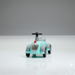 Front view of baby ride on car showing compact design and easy steering handle for toddlers