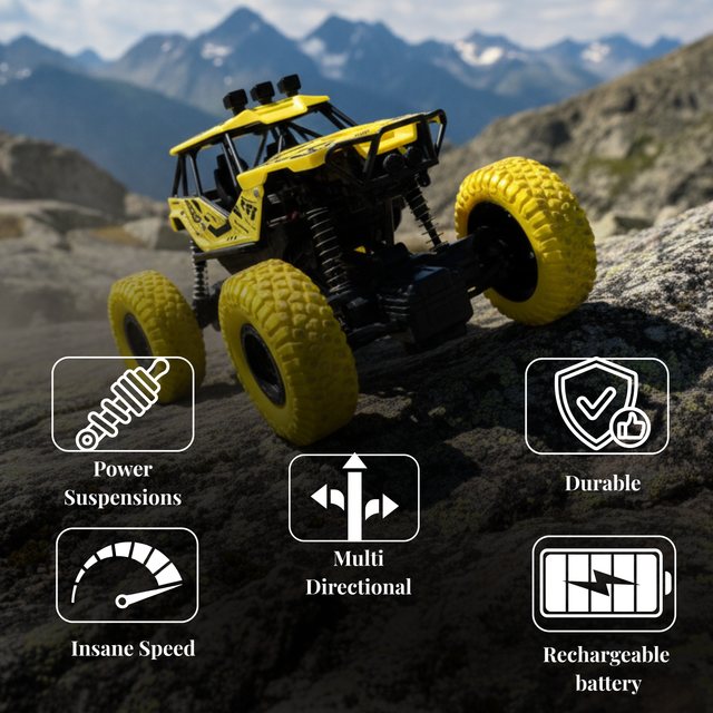 ClapTales High Speed RC Drift Car – 4X Speed Remote Control Car with Power Suspension & Rechargeable 3.7V Battery | RC Drift Car for Kids