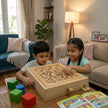 Kids Playing wooden labyrinth maze board 33 cm, Claptales wooden toy 