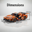 Kids building RC car STEM educational learning toy with dimensions