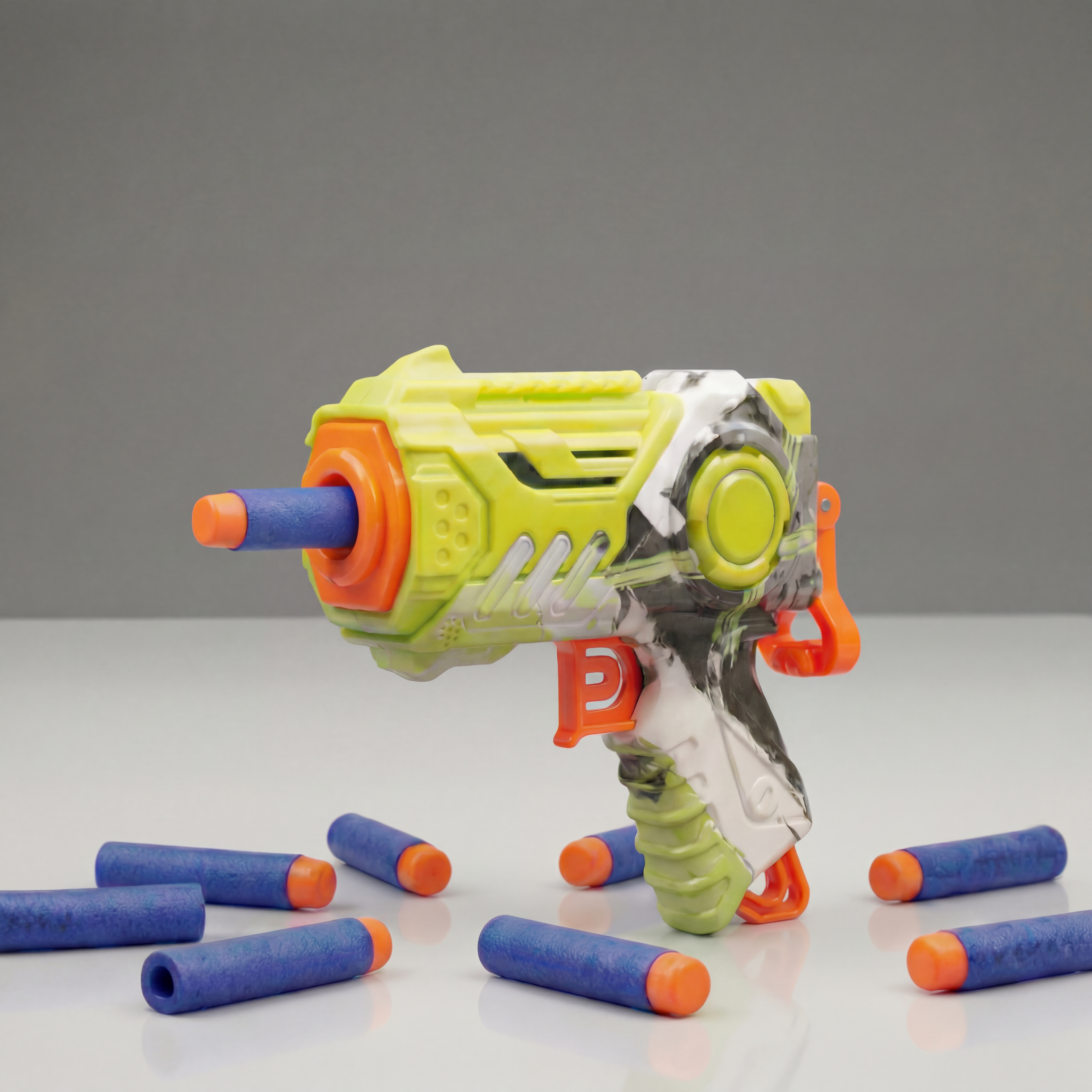 Kids foam dart blaster gun with soft bullets for safe indoor play 