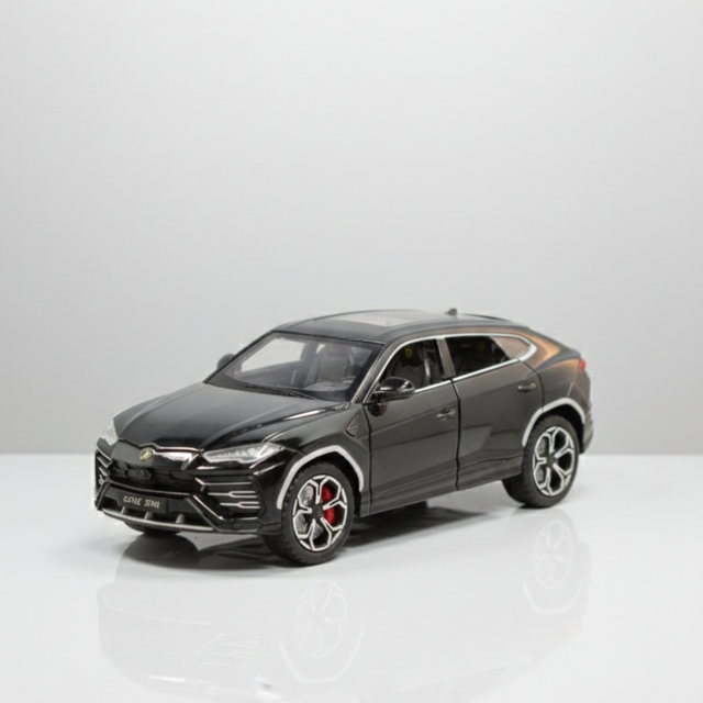 Model car of a luxury SUV on a white background