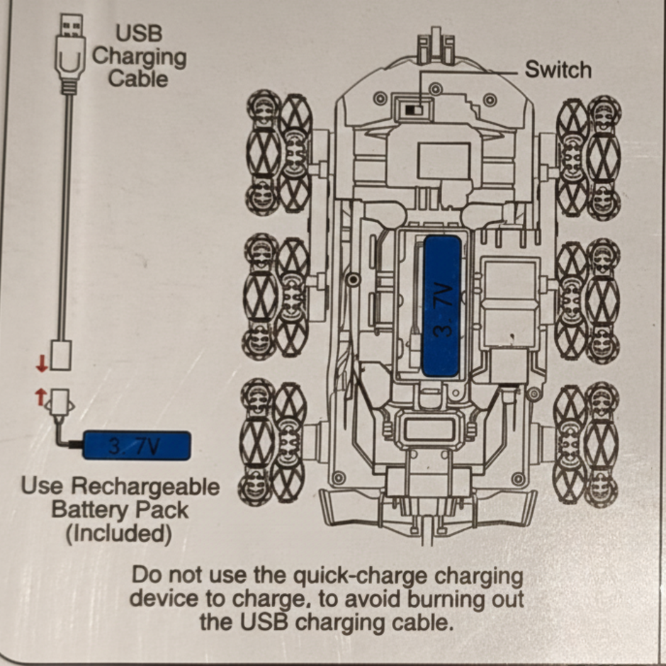 ClapTales Six-Wheel Spider RC Car – 2.4GHz Remote Control Car with 360° Rotating Drift Wheels, Cool Water Smoke Effect & Rechargeable 3.7V Battery | RC Stunt Car for Kids