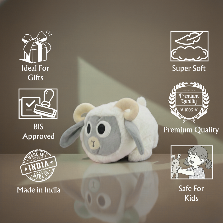 White sheep soft toy 30 cm shown as a cute gift and nursery decoration