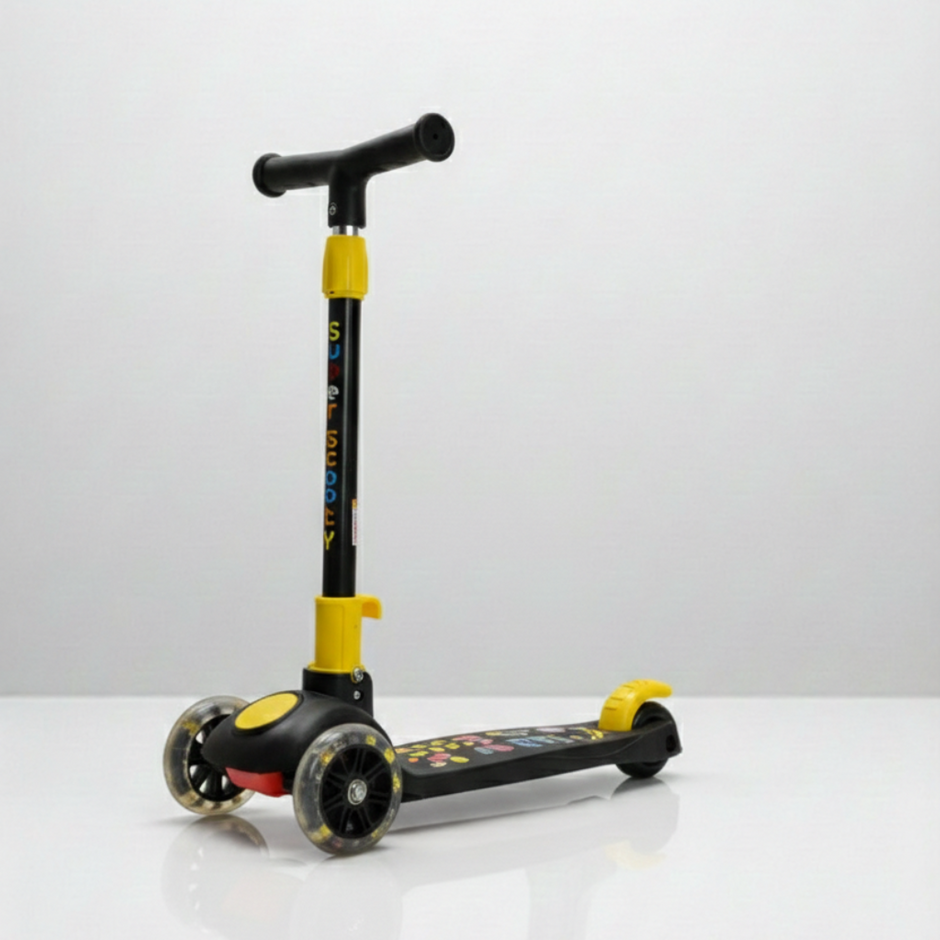 Claptales adjustable 3 wheel kids kick scooter for children 3 to 8 years front view with stable design